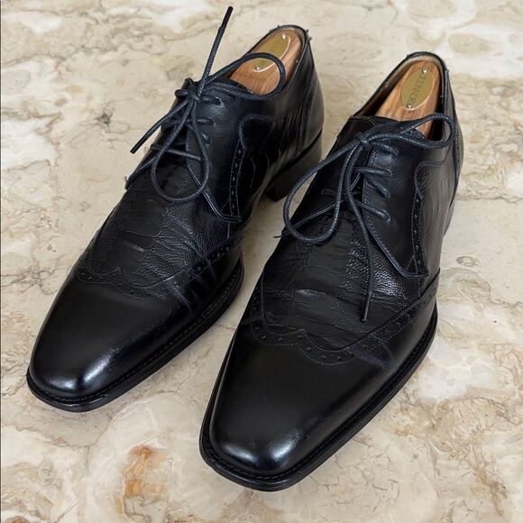 Mezlan Custom Fernie Lizard Exotic Leather Luxury Derby Shoes Made in Spain - Picture 3 of 16